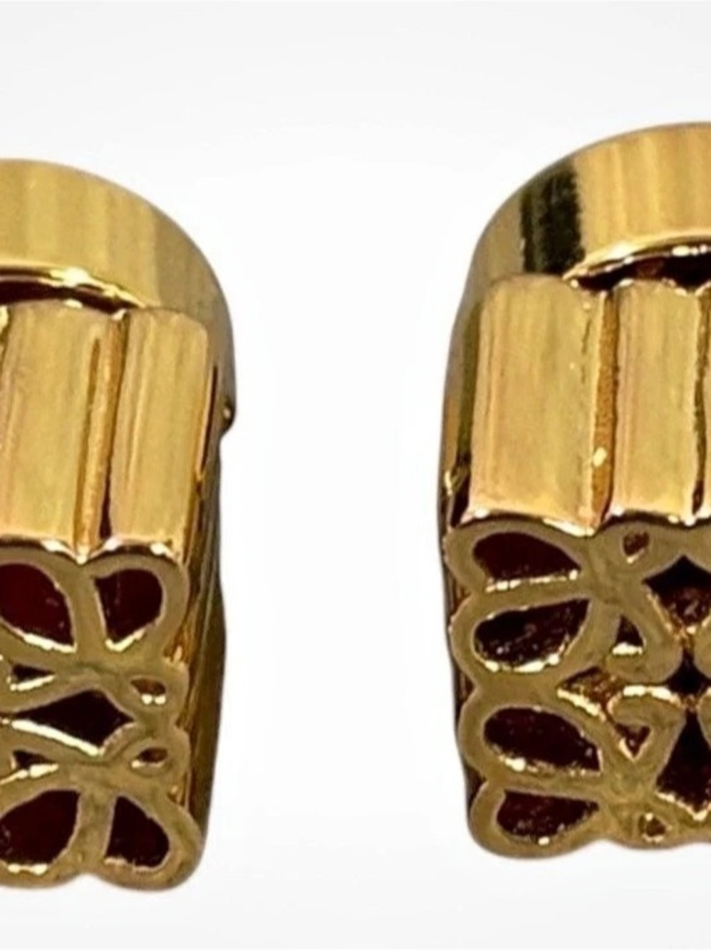 Loewe Anagram Bombé Stud Earrings Gold Geometric Stud Earrings